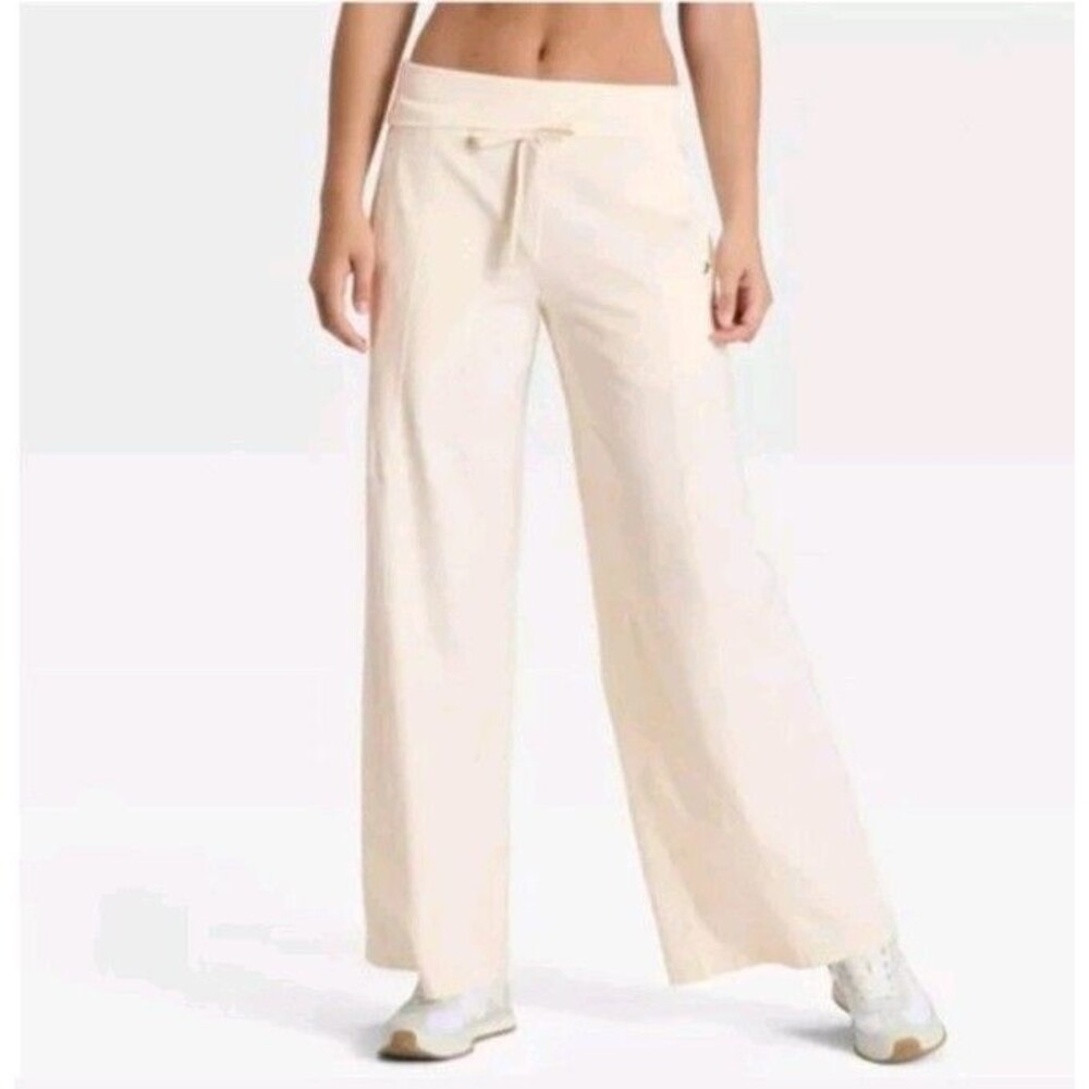 JoyLab Wide Leg Drawstring Pants in Cream
